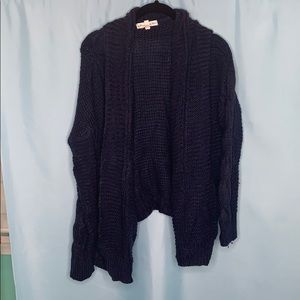 navy blue knitted cardigan